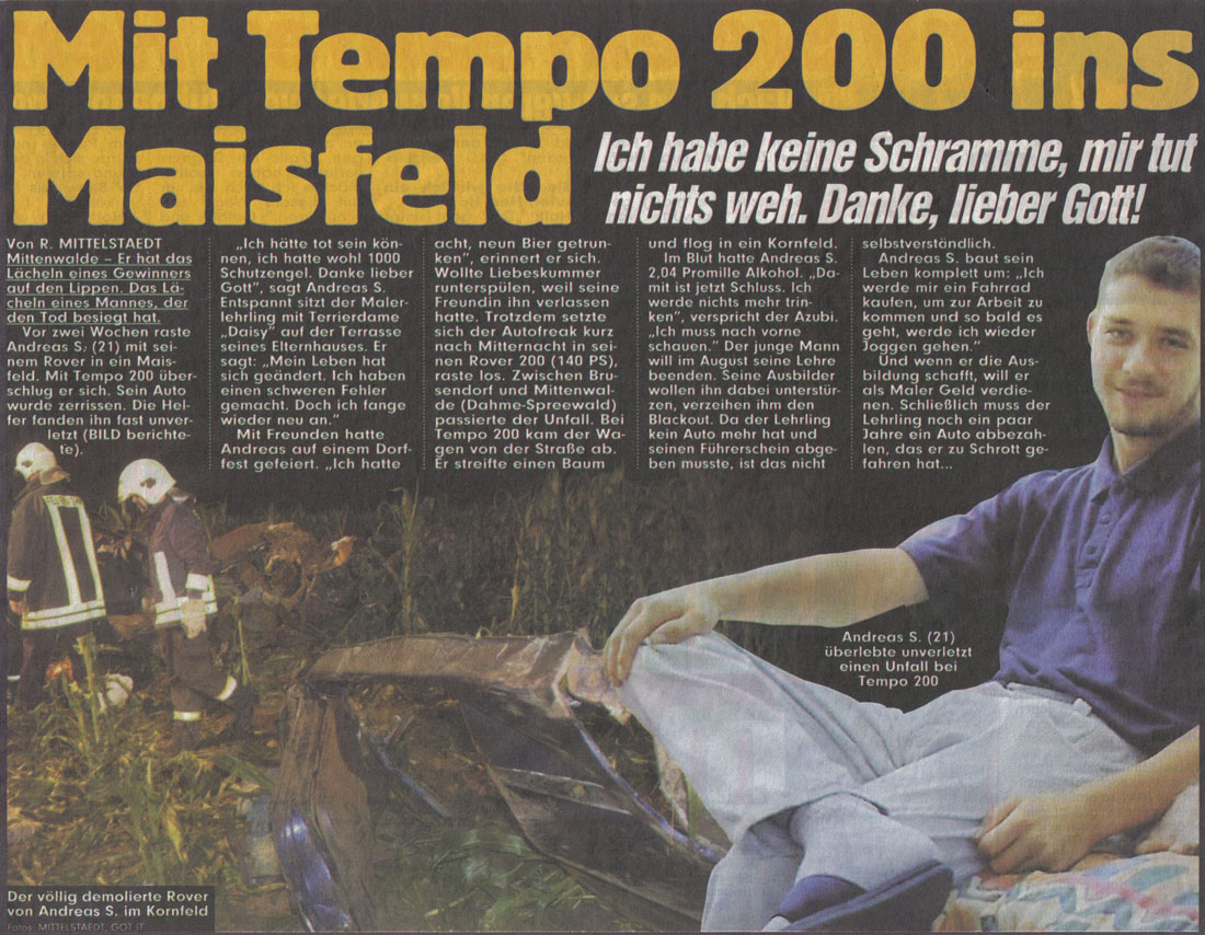 Zeitungsartikel © Bild